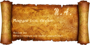Magyarics Andor névjegykártya
