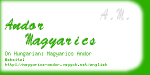 andor magyarics business card